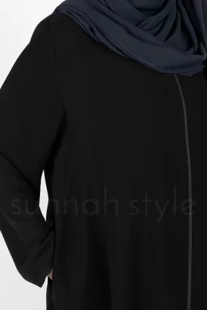 Zip Abaya Black
