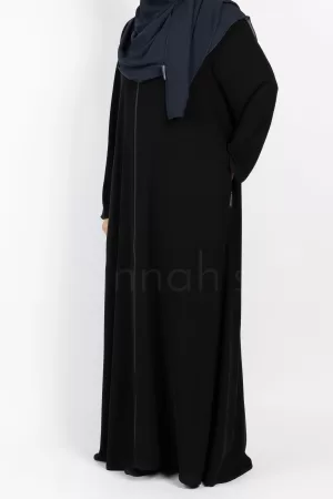 Zip Abaya Black