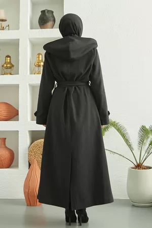Hood Wool Coat Black